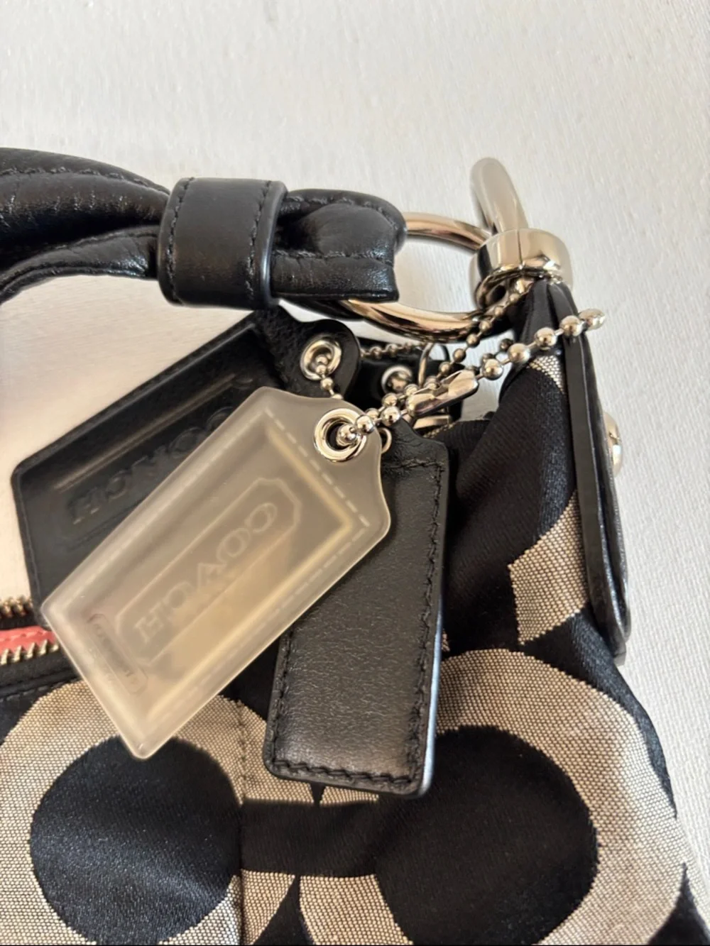 Coach Black & Cream Signature Shoulder Bag - Picture 13 of 16